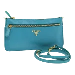 Blue Leather Prada Clutch