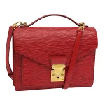 Red Leather Louis Vuitton Monceau
