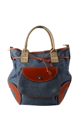 Blue Cotton Lancel Handbag