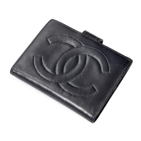 Navy Leather Chanel Wallet