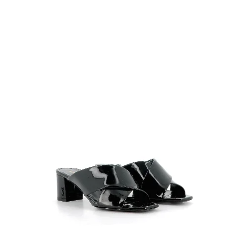 Black Leather Saint Laurent Sandals