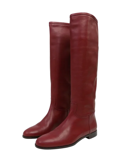 Red Leather Loro Piana Boot