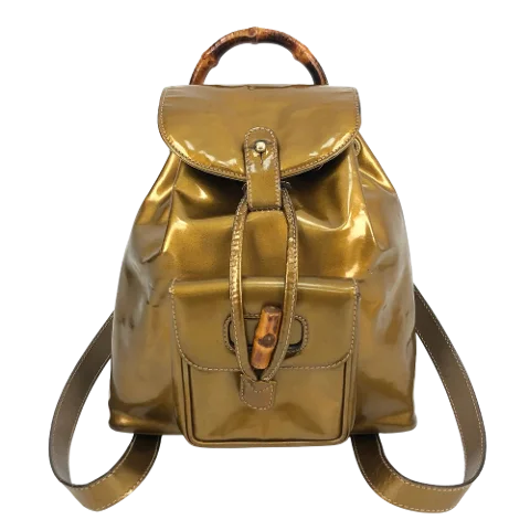 Gold Leather Gucci Backpack
