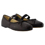 Black Leather Anine Bing Flats