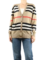 Beige Wool Burberry Cardigan