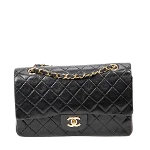 Black Leather Chanel Flap Bag