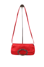 Red Silk Sergio Rossi Shoulder Bag