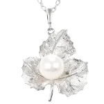 White Metal Mikimoto Necklace