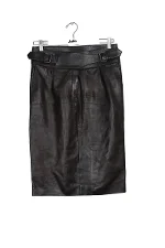 Black Leather Saint Laurent Skirt