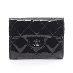 Black Leather Chanel Wallet