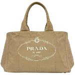 Beige Fabric Prada Canapa Tote