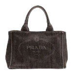 Grey Canvas Prada Canapa Tote