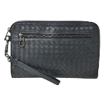 Navy Leather Bottega Veneta Clutch