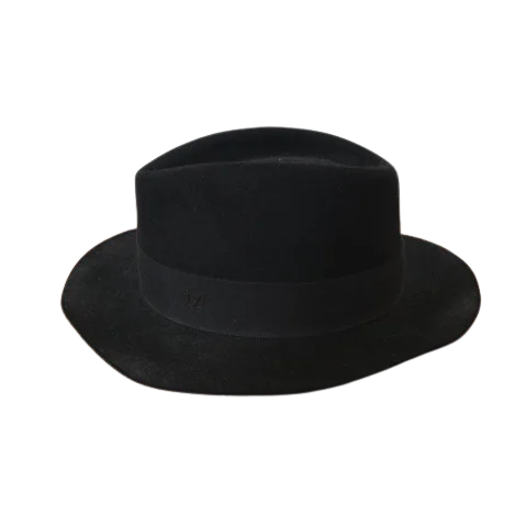 Black Fabric Maison Michel Hat