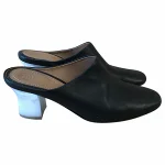 Black Leather The Row Mules
