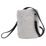 White Faux Fur Jil Sander Crossbody Bag