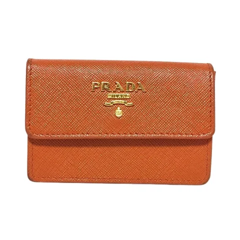 Orange Leather Prada Wallet