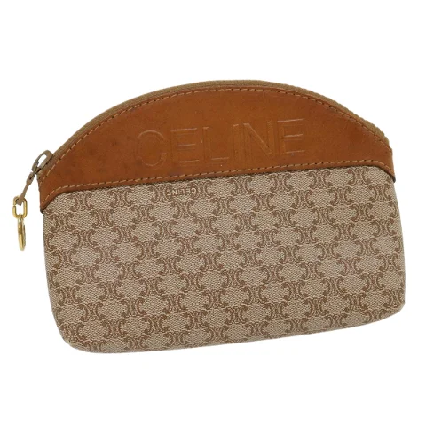 Beige Canvas Celine Cosmetic Pouch