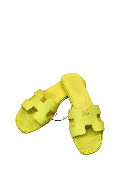 Yellow Leather Hermes Sandals