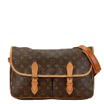 Brown Canvas Louis Vuitton Gibeciere