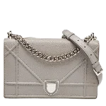 Grey Leather Dior Shoulder Bag