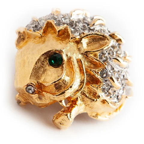 Multicolor Yellow Gold Kenneth Jay Lane Brooch