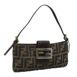 Brown Canvas Fendi Baguette