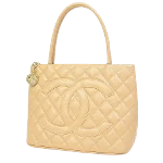 Beige Leather Chanel Medaillon