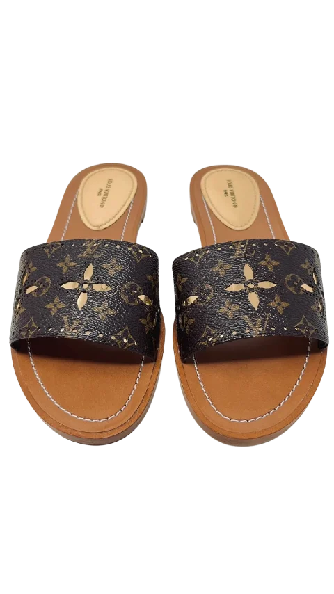 Brown Leather Louis Vuitton Flats