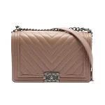 Brown Leather Chanel Crossbody Bag