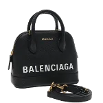 Black Leather Balenciaga Ville