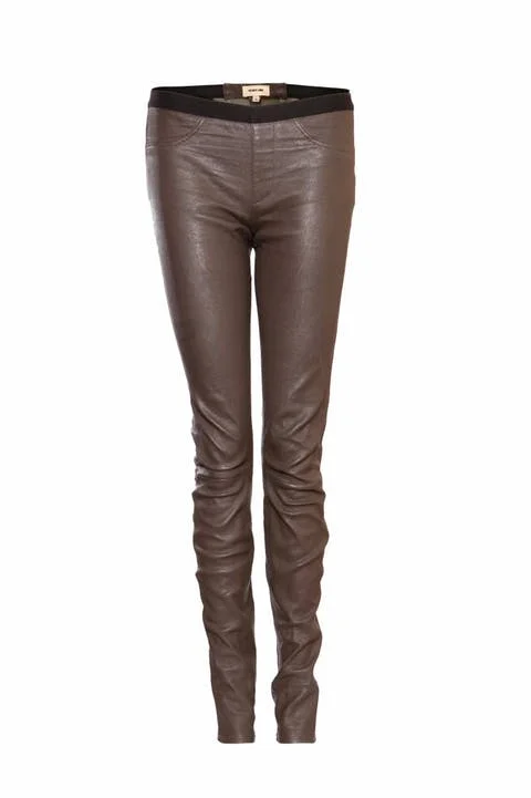 Brown Leather Helmut Lang Pants