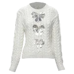 White Plastic Valentino Sweater