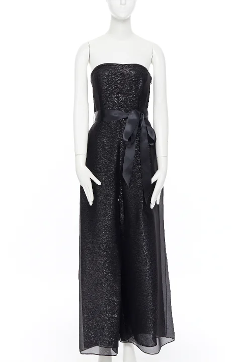 Black Silk Oscar De La Renta Dress