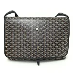 Black Leather Goyard Shoulder Bag