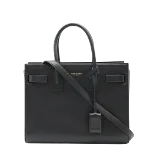 Black Leather Yves Saint Laurent Sac de Jour