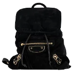 Black Suede Balenciaga Backpack