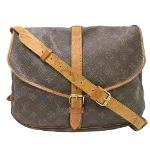 Brown Canvas Louis Vuitton Saumur