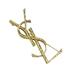 Gold Metal Yves Saint Laurent Brooch