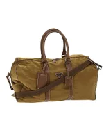 Brown Nylon Prada Boston Bag