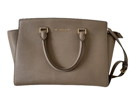 Grey Leather Michael Kors Handbag