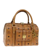 Brown Canvas MCM Handbag