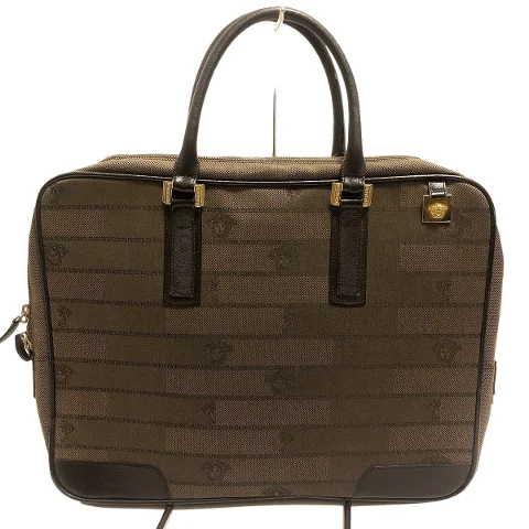 Brown Canvas Versace Briefcase