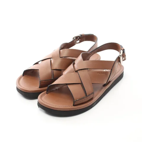 Brown Leather Prada Sandals