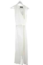 White Polyester Theory Jumpsuit