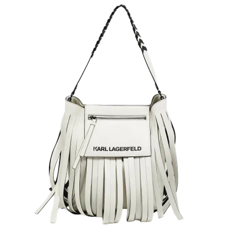 White Faux Fur Karl Lagerfeld Handbag