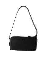 Black Leather Courrèges Shoulder Bag