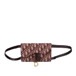 Burgundy Canvas Dior Belt Bag