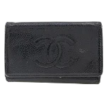 Black Leather Chanel Key Holder