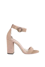 Beige Suede Maje Heels